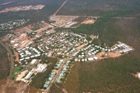 Aerial photo of Nhulunbuy town